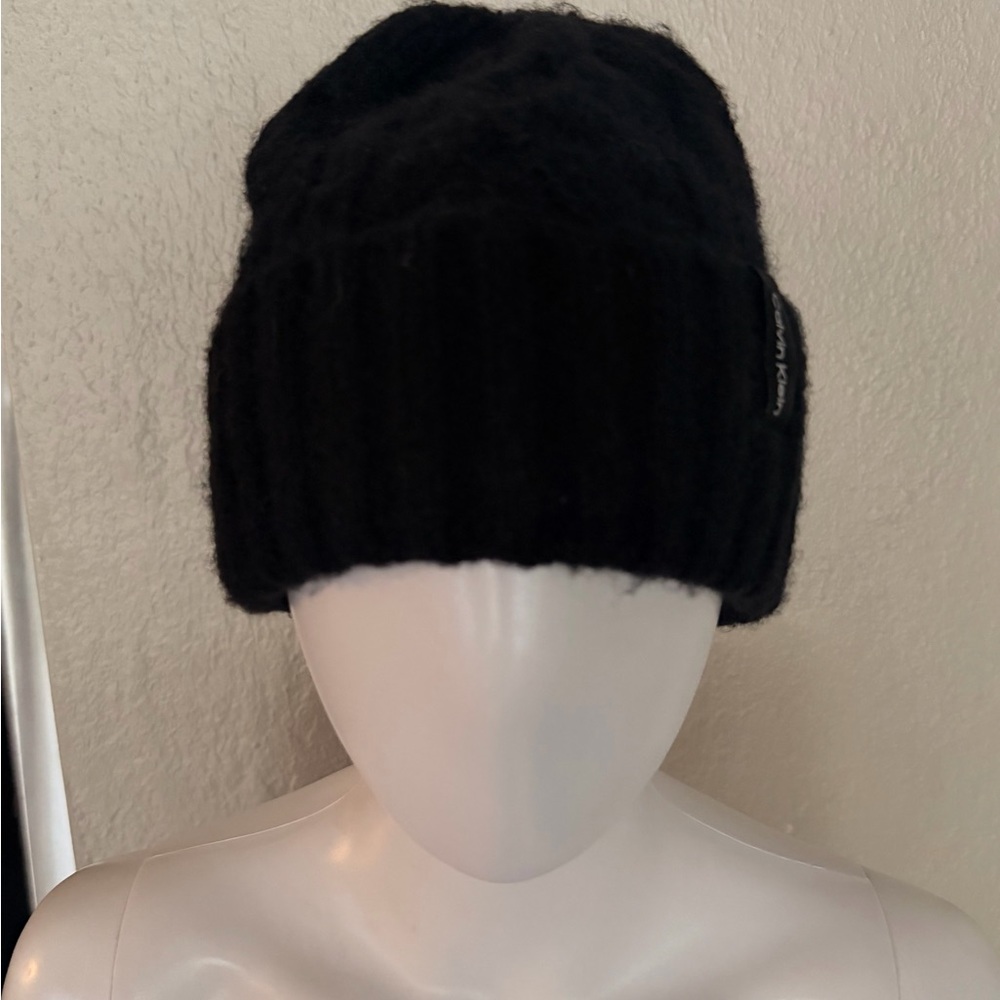 Cozy Black Calvin Klein Knit Beanie